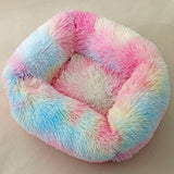 Square Dog Bed Sofa Long Plush Kennel Winter Warm Puppy Mat Cat Nest Soft House Non-slip Basket Cushion for Dogs Pet Supplies