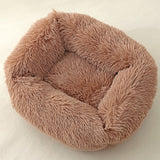 Square Dog Bed Sofa Long Plush Kennel Winter Warm Puppy Mat Cat Nest Soft House Non-slip Basket Cushion for Dogs Pet Supplies