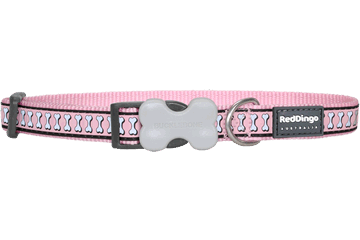 Reflective Pink Dog Collar- Medium