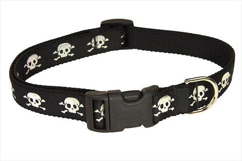 Skull Print Dog Collar- Black